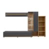 Antrasit Gri ve Meşe Ahşap Modern TV Ünitesi 240 cm Antrasit Gri ve Meşe Ahşap Modern TV Ünitesi 240 cm