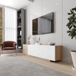 Antrasit Tv Ünitesi 178 cm Ceviz Kapılı Modern Tasarım