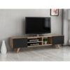 Antrasit ve Doğal Ahşap Modern TV Sehpası 160 cm