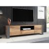 Antrasit ve Meşe Desenli Endüstriyel TV Ünitesi 180 cm
