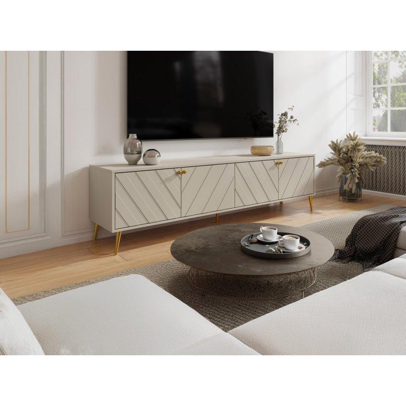 Bej Geometrik Desenli 180 cm TV Sehpası Bej Geometrik Desenli 180 cm TV Sehpası