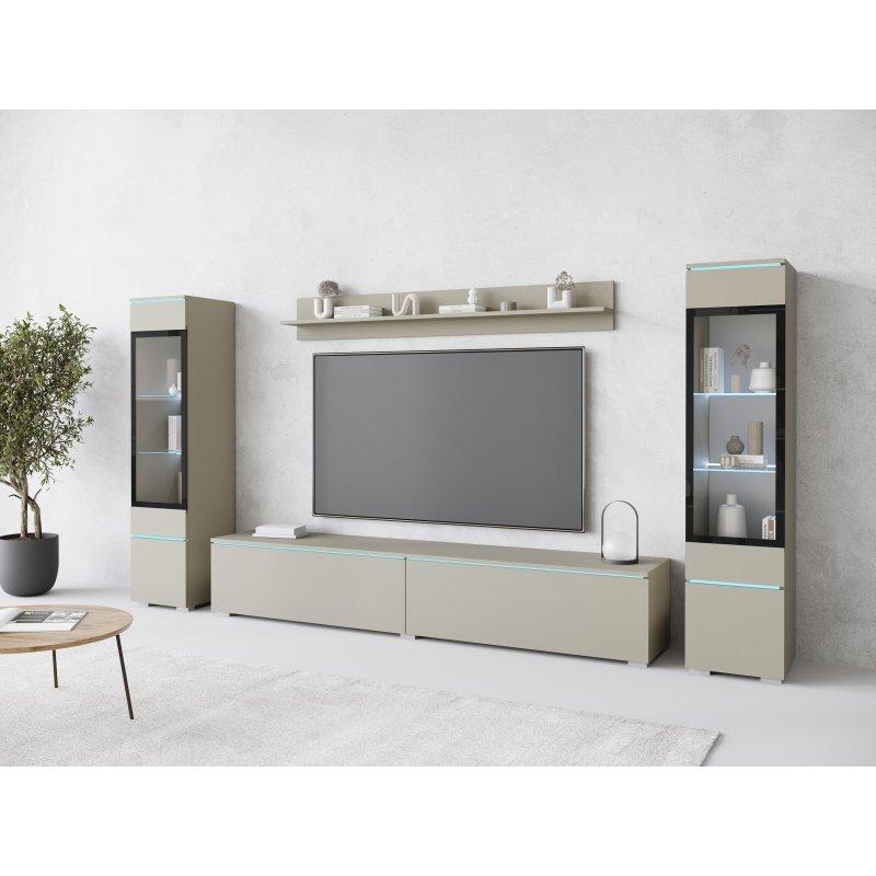 Bej Mat Modern TV Ünitesi Takımı 240 cm Bej Mat Modern TV Ünitesi Takımı 240 cm
