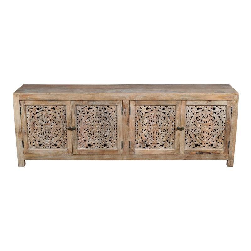 Bohem TV Ünitesi Mango Ağacı El Oymalı 218x41x76 cm Bohem TV Ünitesi Mango Ağacı El Oymalı 218x41x76 cm