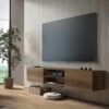 Ceviz Rengi Endüstriyel Ahşap 180 cm Duvara Monte TV Ünitesi – 78388