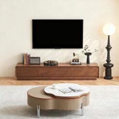 Ceviz Renkli Masif Ahşap TV Ünitesi 200x40x35 cm – 78304