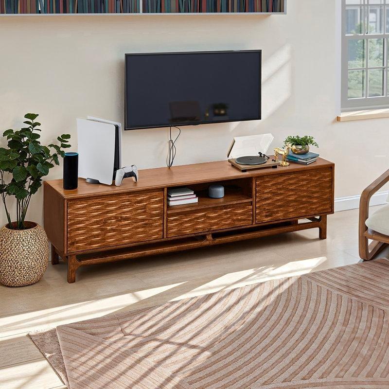 Doğal Ahşap 80 İnç TV Ünitesi 180x40x55 cm Doğal Ahşap 80 İnç TV Ünitesi 180x40x55 cm