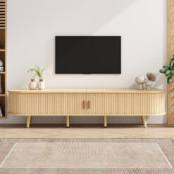 Doğal Ahşap Desenli 175 cm Modern TV Sehpası