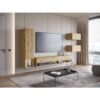 Doğal Ahşap Desenli Modern Asma TV Ünitesi Seti 270 cm Doğal Ahşap Desenli Modern Asma TV Ünitesi Seti 270 cm