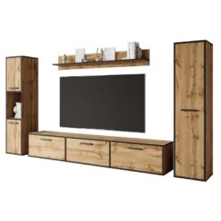 Doğal Ahşap Desenli Modern TV Ünitesi Takımı 180 cm