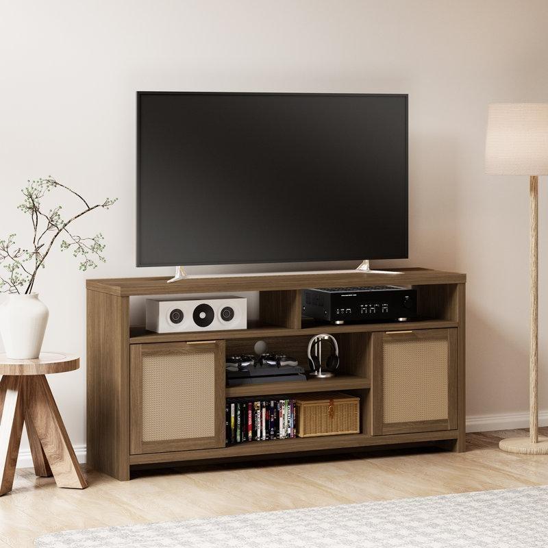Doğal Ahşap Hasırlı Bohem TV Ünitesi 150 cm Doğal Ahşap Hasırlı Bohem TV Ünitesi 150 cm