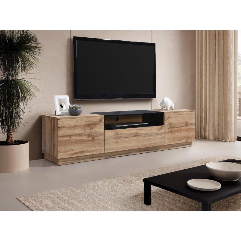 Doğal Meşe Desenli Modern 180 cm TV Sehpası Doğal Meşe Desenli Modern 180 cm TV Sehpası