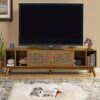 Doğal Rattan Kapılı Bohem TV Ünitesi 173 cm Doğal Rattan Kapılı Bohem TV Ünitesi 173 cm