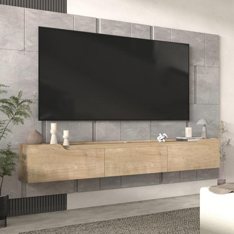 Duvara Monte TV Ünitesi 180 cm Endüstriyel Ahşap Doğal Meşe – 78532 Duvara Monte TV Ünitesi 180 cm Endüstriyel Ahşap Doğal Meşe – 78532