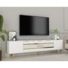 Efes Mermer Desenli Altın Detaylı TV Ünitesi 150×48 cm – 79288 Efes Mermer Desenli Altın Detaylı TV Ünitesi 150×48 cm – 79288