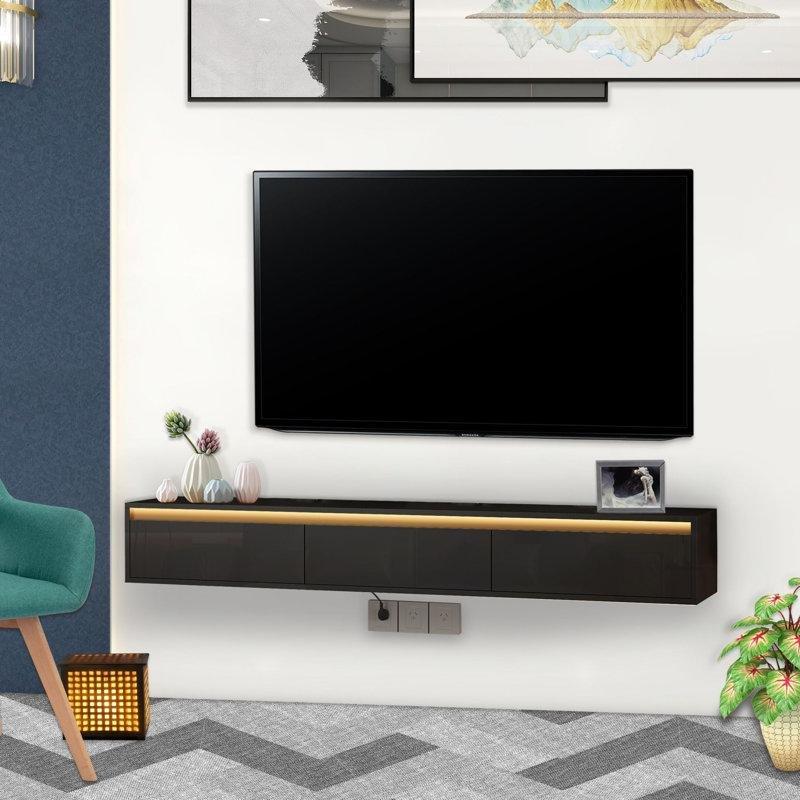 Endüstriyel Ahşap 165 cm Genişliğinde Siyah Duvara Monte TV Ünitesi – 78463 Endüstriyel Ahşap 165 cm Genişliğinde Siyah Duvara Monte TV Ünitesi – 78463