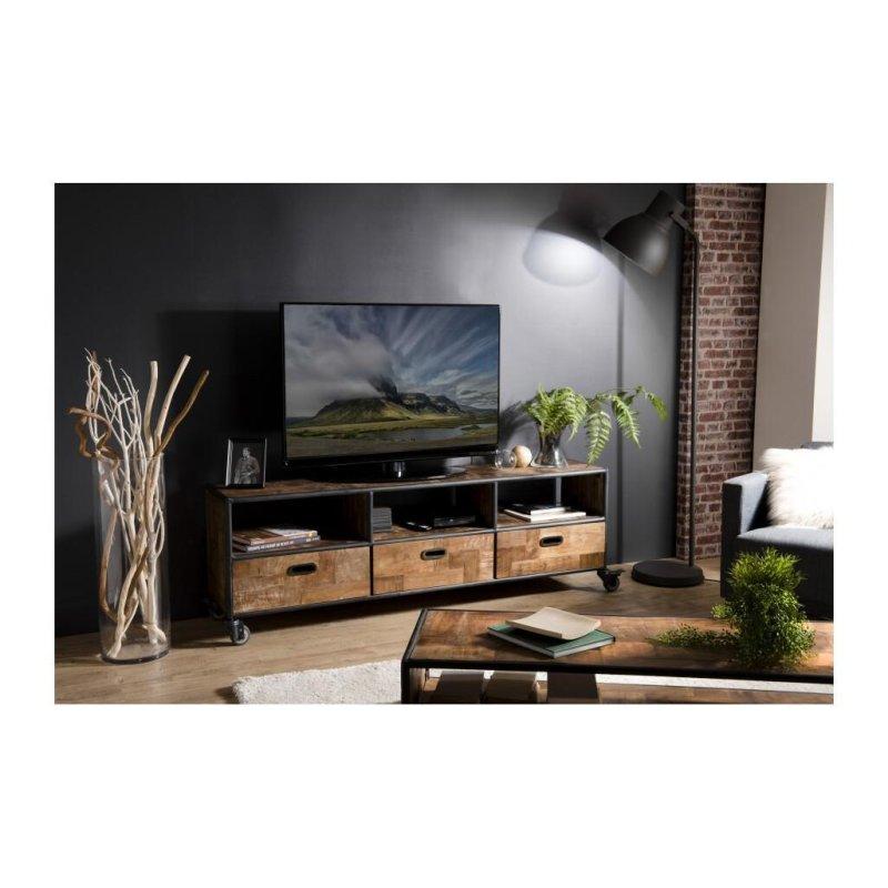 Endüstriyel Ahşap Kahverengi TV Sehpası 175 cm Endüstriyel Ahşap Kahverengi TV Sehpası 175 cm