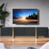 Endüstriyel Ahşap Kaplamalı Koyu Gri TV Ünitesi 190x35x45 cm – 79396