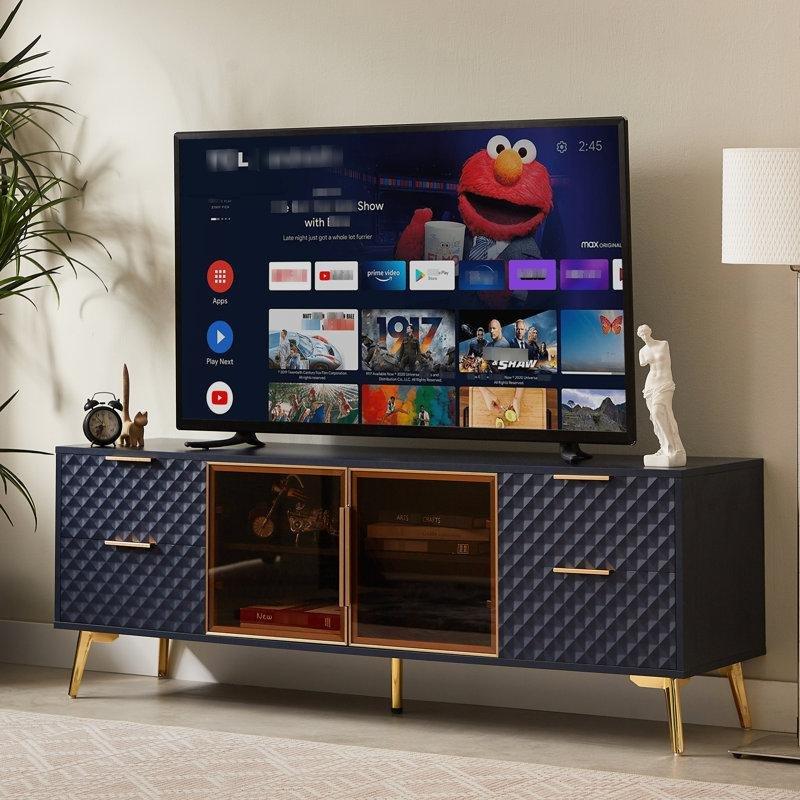 Geometrik Desenli Koyu Mavi Televizyon Ünitesi 152 cm – 79294 Geometrik Desenli Koyu Mavi Televizyon Ünitesi 152 cm – 79294