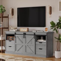 Sürgü Kapılı Antrasit TV Ünitesi 147x40x70 cm