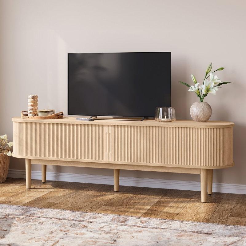 Kaydırmalı Kapılı Orta Yüzyıl Tasarımlı Ahşap TV Ünitesi 178 cm Kaydırmalı Kapılı Orta Yüzyıl Tasarımlı Ahşap TV Ünitesi 178 cm