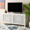 Mango Ağacı Bohem TV Ünitesi 140 cm Antik Beyaz