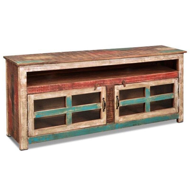 Masif Ahşap Rustik TV Ünitesi 165 cm Genişliğinde 4 Kapılı Saklama Credenza – 79261 Masif Ahşap Rustik TV Ünitesi 165 cm Genişliğinde 4 Kapılı Saklama Credenza – 79261