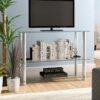 Metal Çerçeveli Cam Raflı TV Ünitesi 107x41x75 cm – 78595 Metal Çerçeveli Cam Raflı TV Ünitesi 107x41x75 cm – 78595