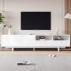 Modern Beyaz Çizgili TV Ünitesi 200 cm