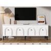 Modern Beyaz Kavisli 160 cm TV Sehpası Modern Beyaz Kavisli 160 cm TV Sehpası