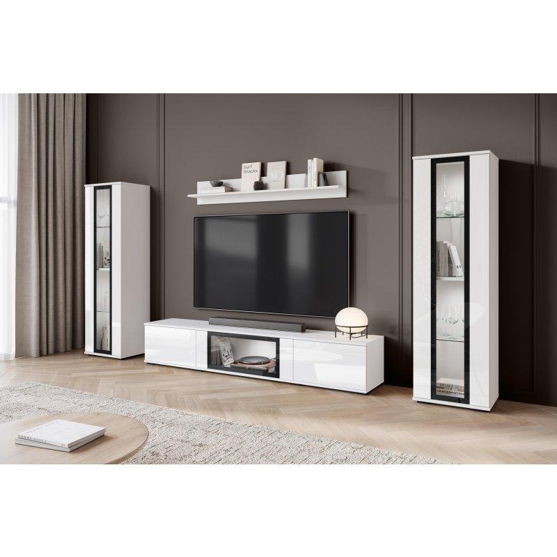 Modern Beyaz Parlak ve Mat TV Ünitesi Takımı Modern Beyaz Parlak ve Mat TV Ünitesi Takımı