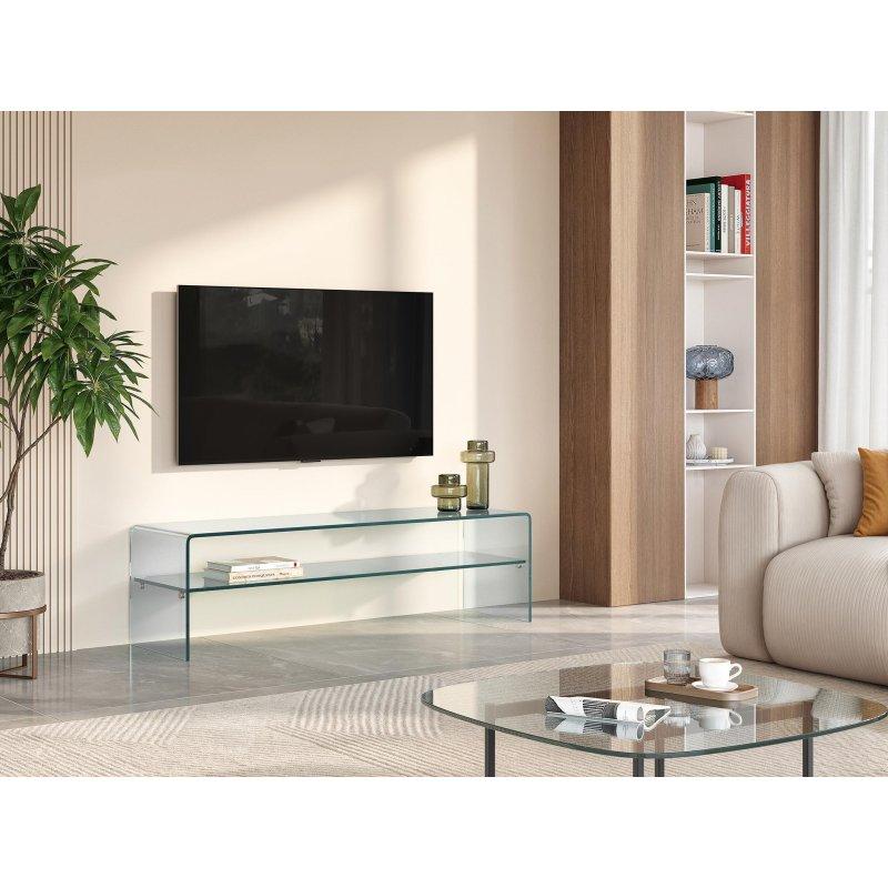 Modern Buzlu Cam Detaylı 140 cm TV Sehpası Modern Buzlu Cam Detaylı 140 cm TV Sehpası