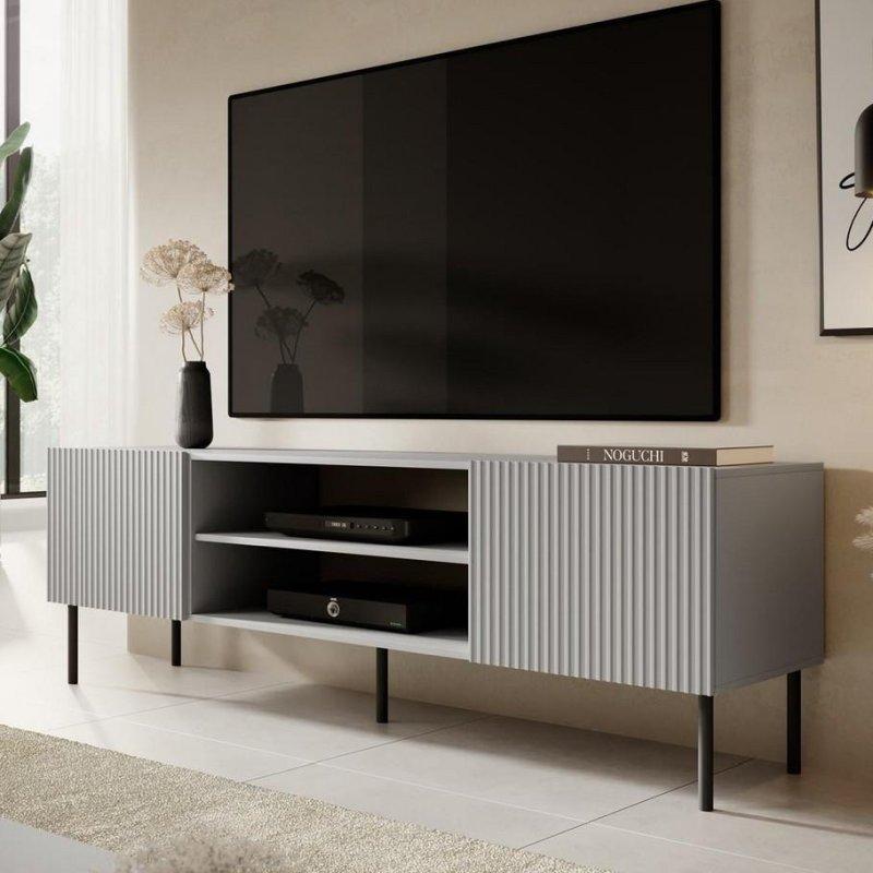 Modern Gri Metal Ayaklı 180 cm TV Ünitesi Modern Gri Metal Ayaklı 180 cm TV Ünitesi