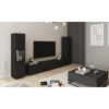 Modern Mat Siyah 180 cm TV Ünitesi Seti Modern Mat Siyah 180 cm TV Ünitesi Seti