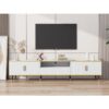 Modern Mermer Desenli Beyaz Altın Detaylı TV Ünitesi 200 cm