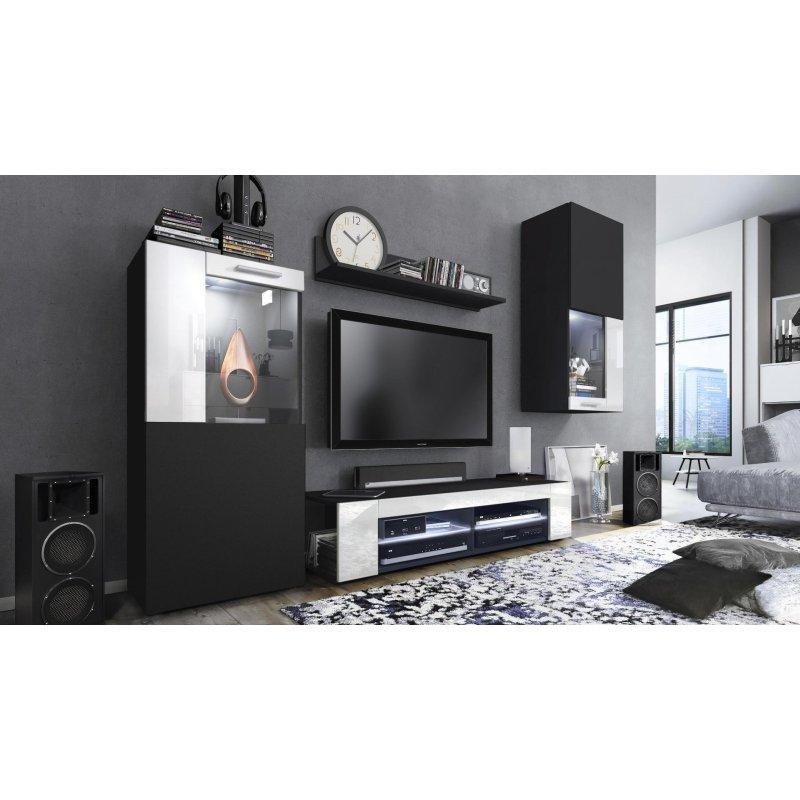 Modern Siyah Beyaz TV Ünitesi Salon Takımı 300 cm Modern Siyah Beyaz TV Ünitesi Salon Takımı 300 cm