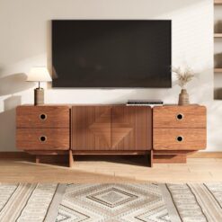 Orta Yüzyıl Modern Tasarımlı Ahşap Çekmeceli TV Ünitesi 170 cm – 78256