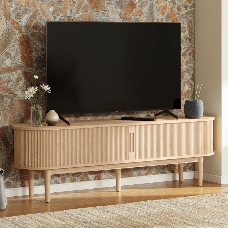 Orta Yüzyıl Tasarımlı Açık Ahşap TV Ünitesi 147x40x55 cm Orta Yüzyıl Tasarımlı Açık Ahşap TV Ünitesi 147x40x55 cm