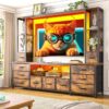 Rustik Ahşap Çok Fonksiyonlu 65 İnç TV Ünitesi Rustik Ahşap Çok Fonksiyonlu 65 İnç TV Ünitesi