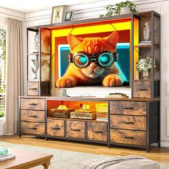 Rustik Ahşap Çok Fonksiyonlu 65 İnç TV Ünitesi