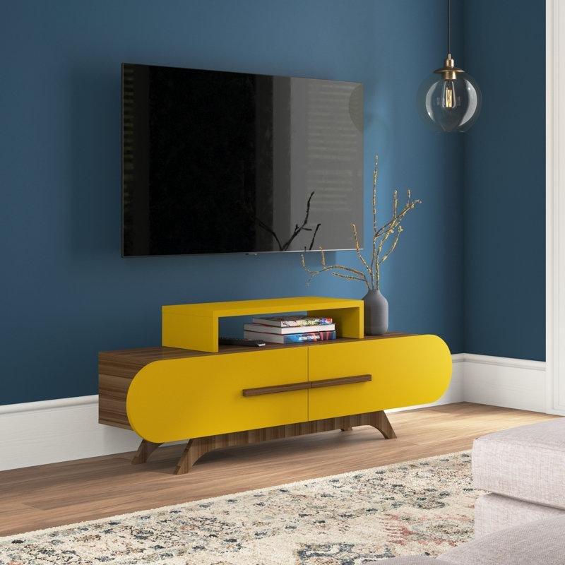 Sarı ve Ceviz Renkli Bohem TV Ünitesi 145×50 cm Sarı ve Ceviz Renkli Bohem TV Ünitesi 145×50 cm