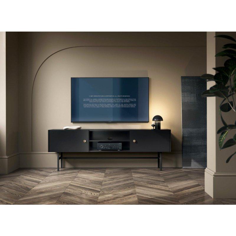 Siyah Altın Detaylı Modern 155 cm TV Sehpası Siyah Altın Detaylı Modern 155 cm TV Sehpası