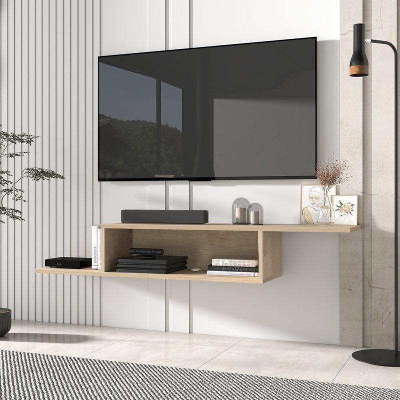Siyah ve Açık Ahşap Endüstriyel Duvara Monte TV Ünitesi 145×30 cm – 78472 Siyah ve Açık Ahşap Endüstriyel Duvara Monte TV Ünitesi 145×30 cm – 78472
