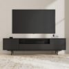 Üç Kapılı Antrasit TV Ünitesi 189 cm Genişlik Modern Metal Ayaklı