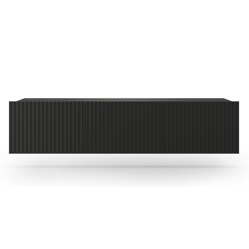 Üç Kapılı Mat Siyah Rifli TV Ünitesi 150×42 cm – 78973 Üç Kapılı Mat Siyah Rifli TV Ünitesi 150×42 cm – 78973