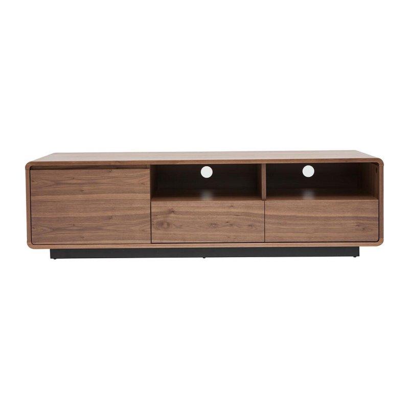 Vintage Ceviz Ahşap ve Siyah Metal TV Ünitesi 160 cm Vintage Ceviz Ahşap ve Siyah Metal TV Ünitesi 160 cm