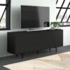 198 cm Siyah Endüstriyel Ahşap Metal Ayaklı TV Konsolu – 80821