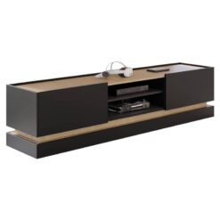 200 cm Açık Ahşap ve Siyah TV Ünitesi – 80671