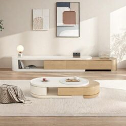 Açık Ahşap Ayarlanabilir TV Ünitesi ve Orta Sehpa Takımı – 79660