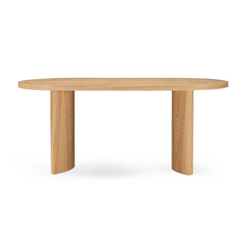 Açık Ceviz Renkli Yuvarlak Üst Tablalı Masif Ahşap Yemek Masası 180×90 cm – 82828 Açık Ceviz Renkli Yuvarlak Üst Tablalı Masif Ahşap Yemek Masası 180×90 cm – 82828