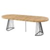 Açılır Yuvarlak Yemek Masası Doğal Ahşap MDF 110×260 cm – 82606 Açılır Yuvarlak Yemek Masası Doğal Ahşap MDF 110×260 cm – 82606